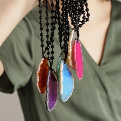 Mindful souls Agate Slice Necklace