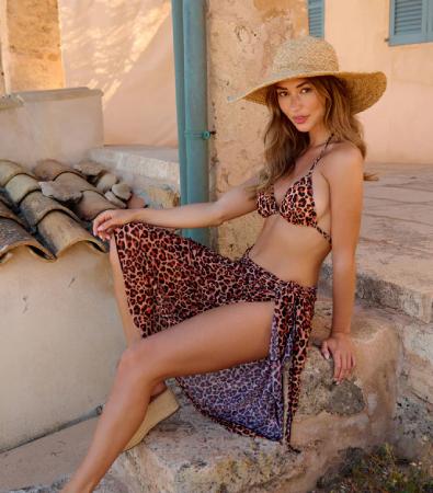 Kiniki Cheetah Tan Through Beach Sarong