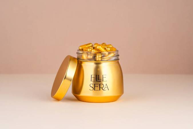 Elle Sera Handmade Golden Decanter 