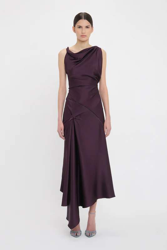 Victoria Beckham Midi Dress In Fig