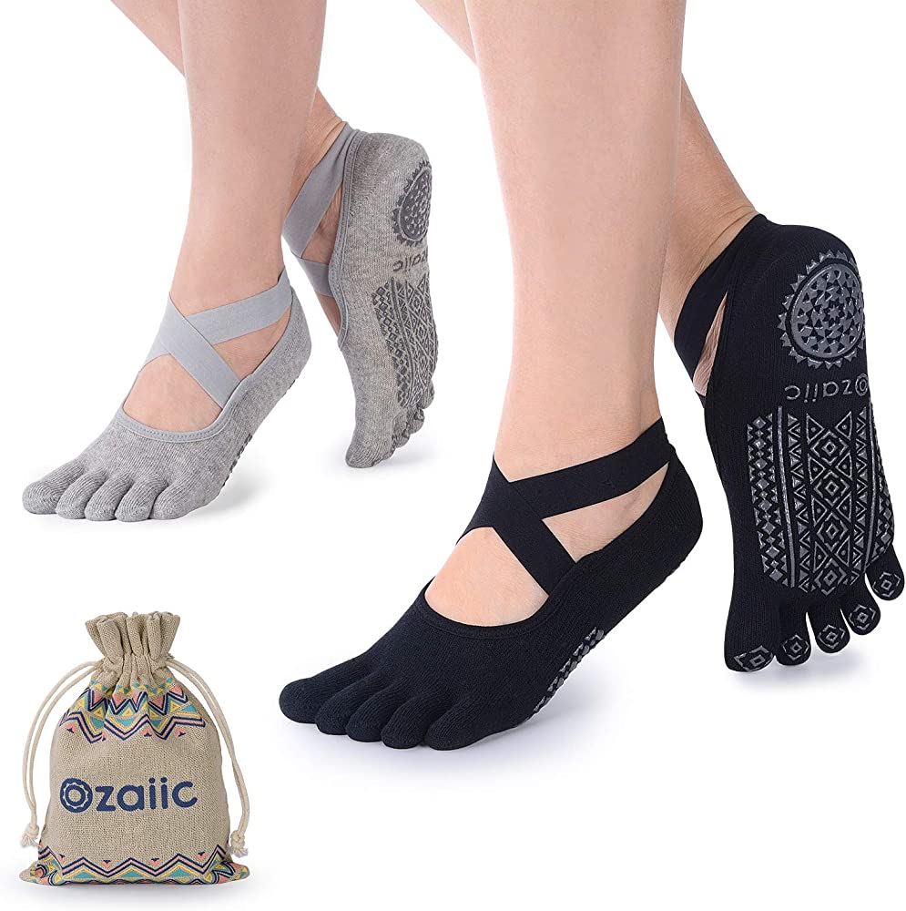 Ozaiic Anti-Skid Yoga Socks with Grips