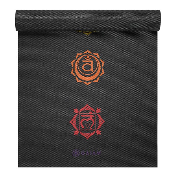 Gaiam Black Chakra Printed Yoga Mat